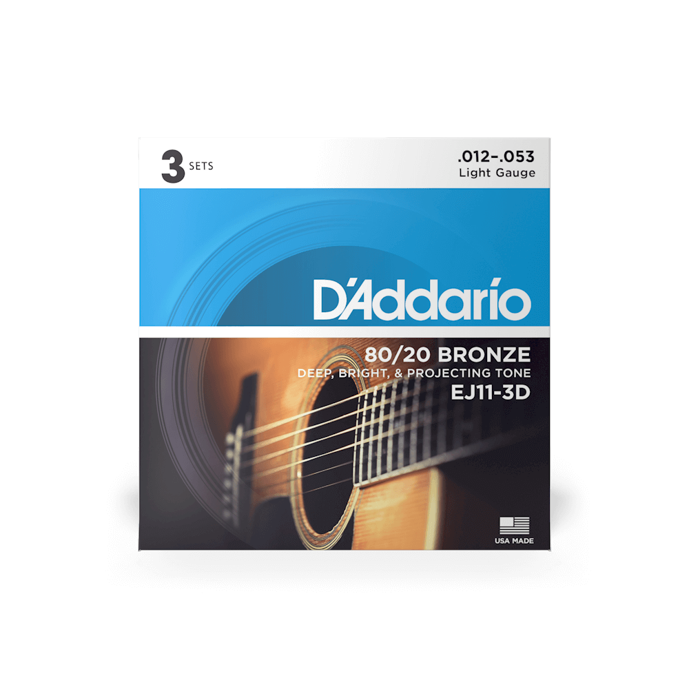 12-53 Regular Light Acoustic Guitar Strings EJ11