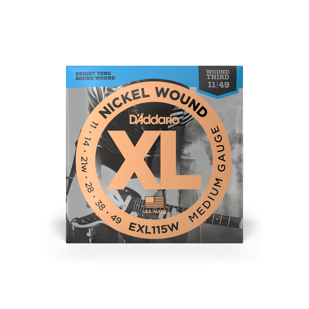 11-49 Medium Wound 3rd Electric Guitar Strings EXL115W