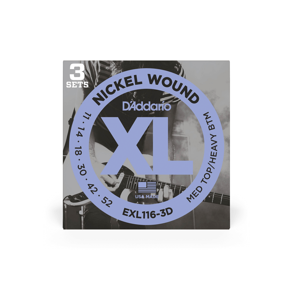 11-52 Medium Top/Heavy Bottom Electric Guitar Strings EXL116