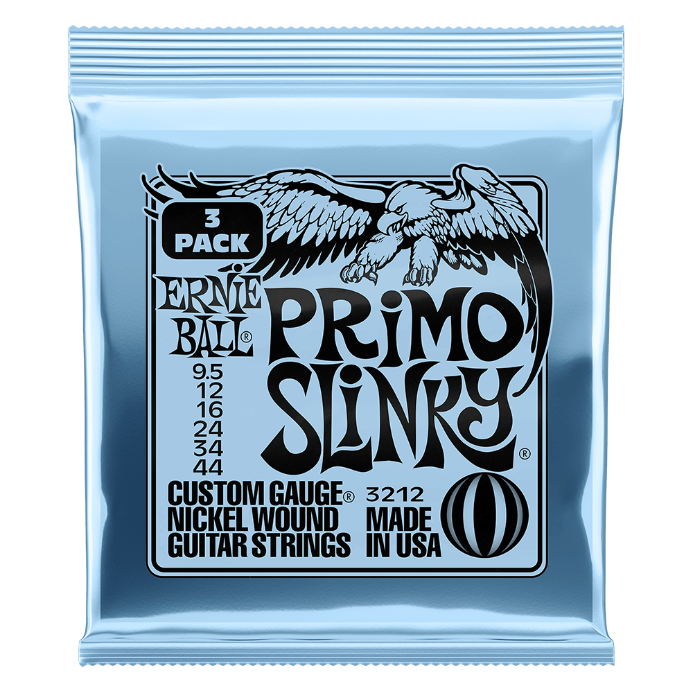 Primo Slinky Nickel Wound Electric Guitar Strings 9.5-44 Gauge - 3 Pack