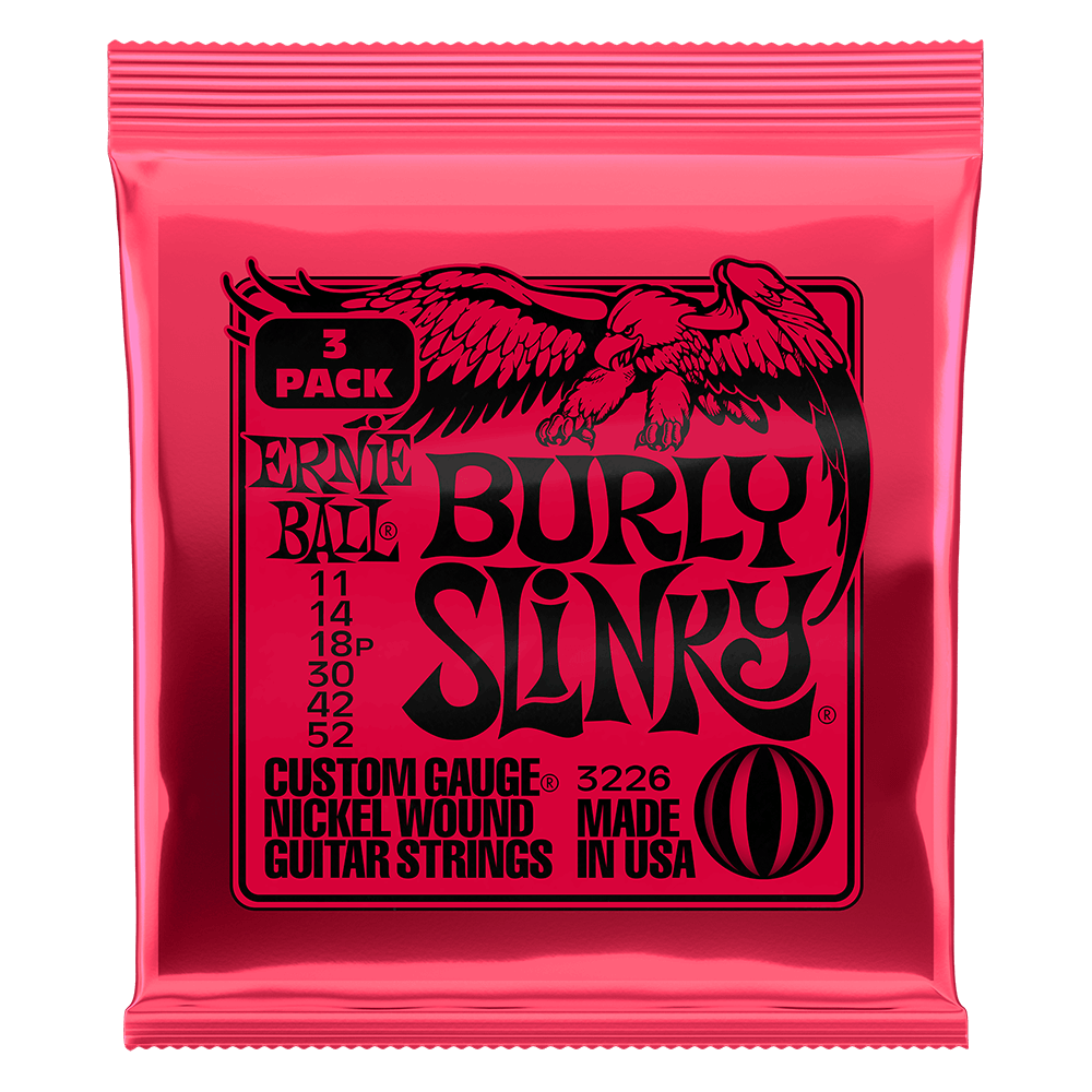 Burly Slinky Nickel Wound Electric Guitar Strings 11-52 Gauge - 3 Pack