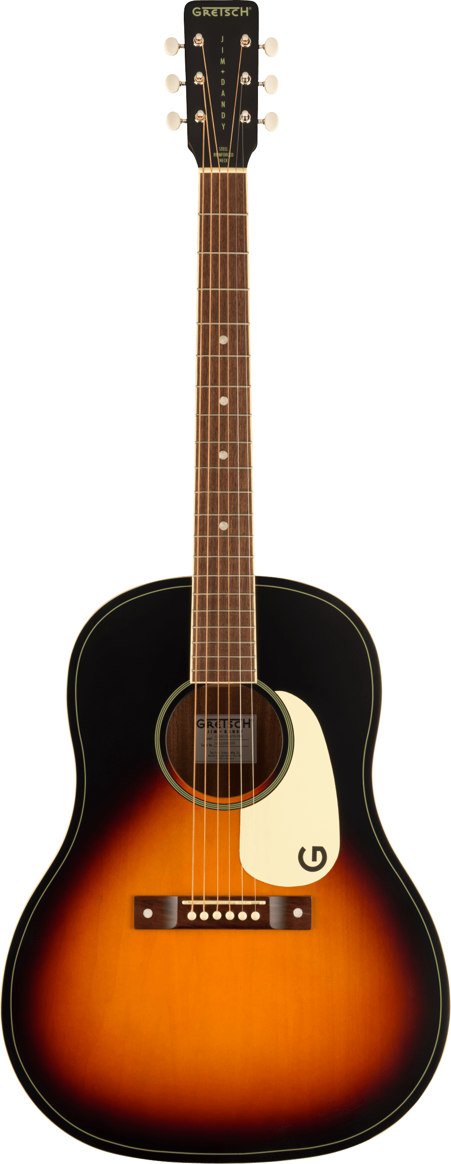 Gretsch Guitars Jim Dandy™ Dreadnought, Walnut Fingerboard, White Pickguard, Rex Burst