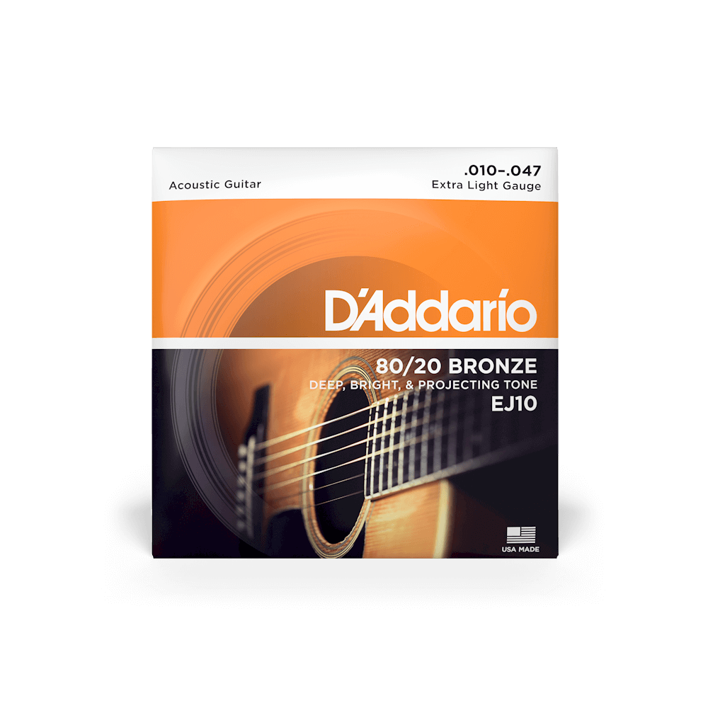 10-47 Extra Light Acoustic Guitar Strings EJ10