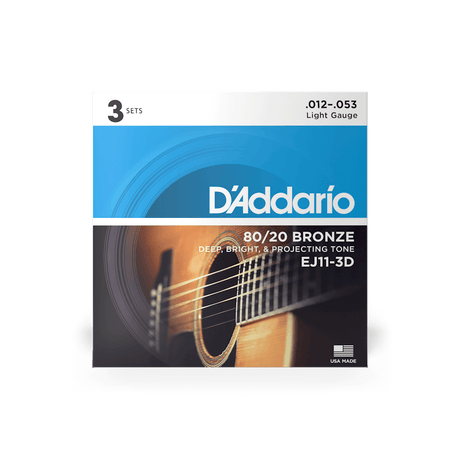 12-53 Regular Light Acoustic Guitar Strings EJ11
