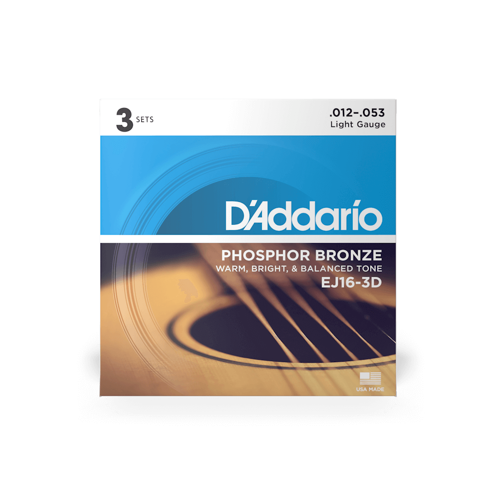 12-53 Light Acoustic Guitar Strings EJ16