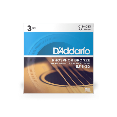 12-53 Light Acoustic Guitar Strings EJ16