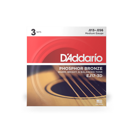 13-56 Medium Acoustic Guitar Strings EJ17