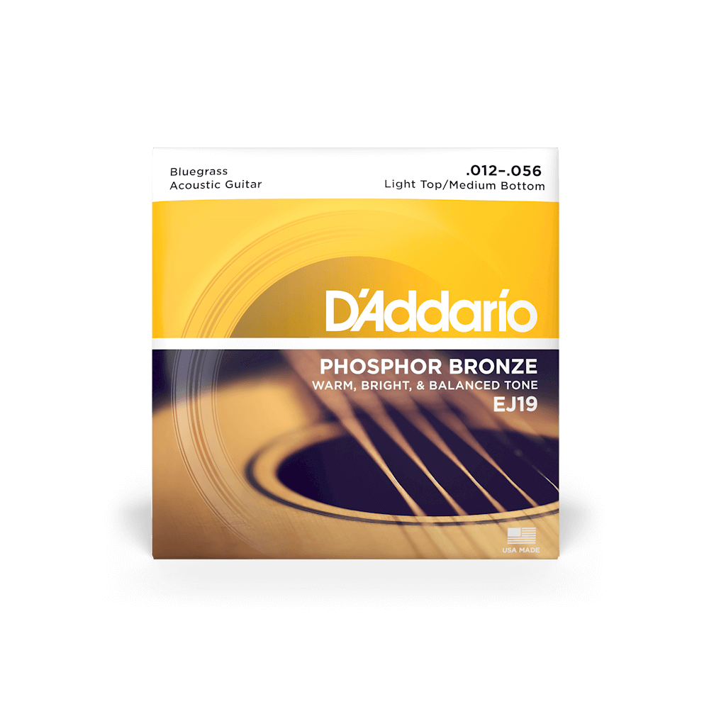 12-56 Light Top/Medium Bottom Acoustic Guitar Strings EJ19