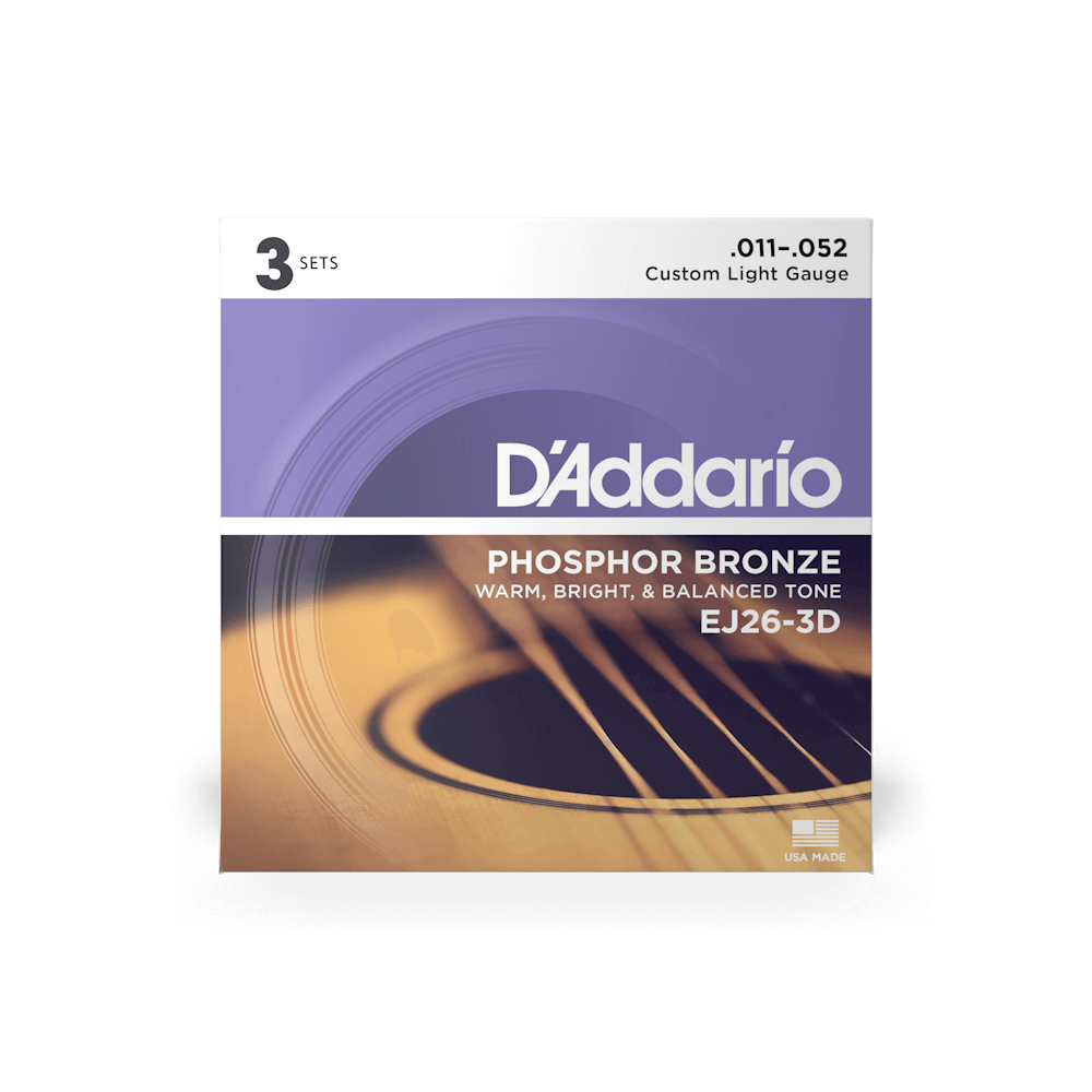 11-52 Custom Light Acoustic Guitar Strings EJ26