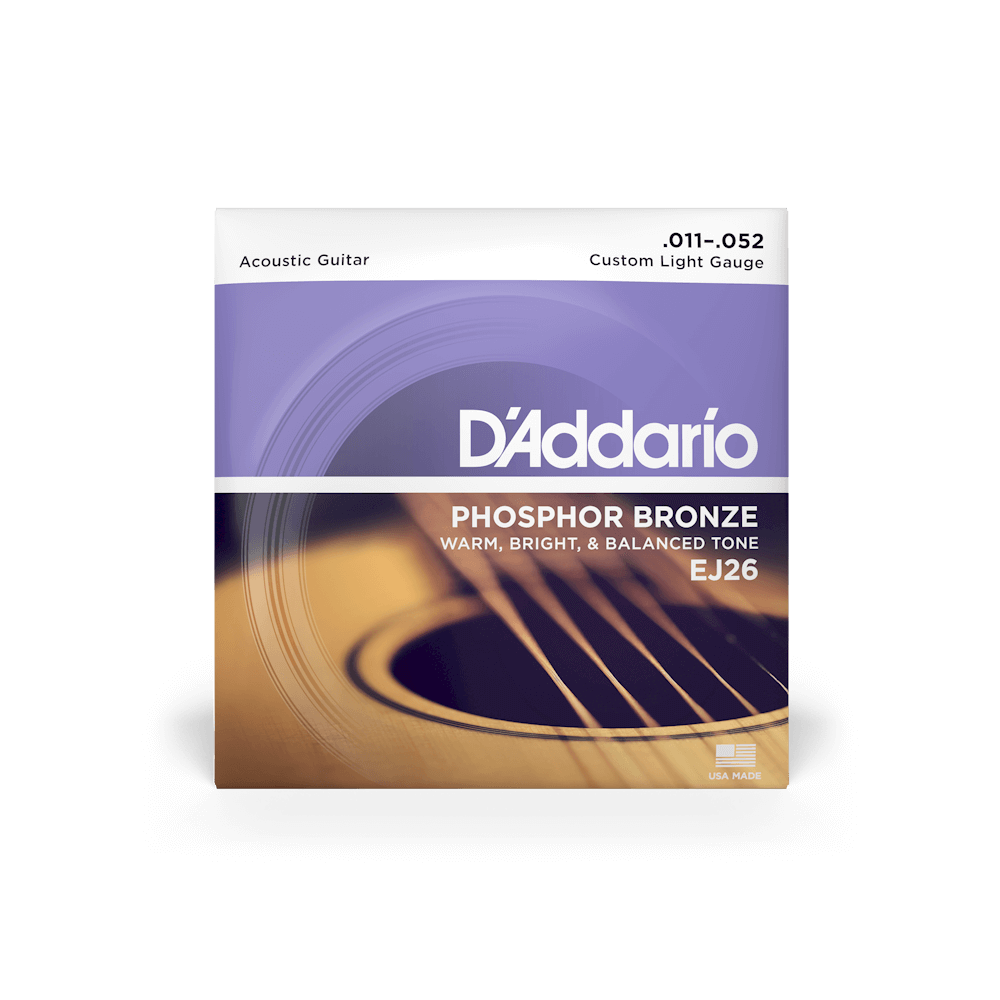 11-52 Custom Light Acoustic Guitar Strings EJ26