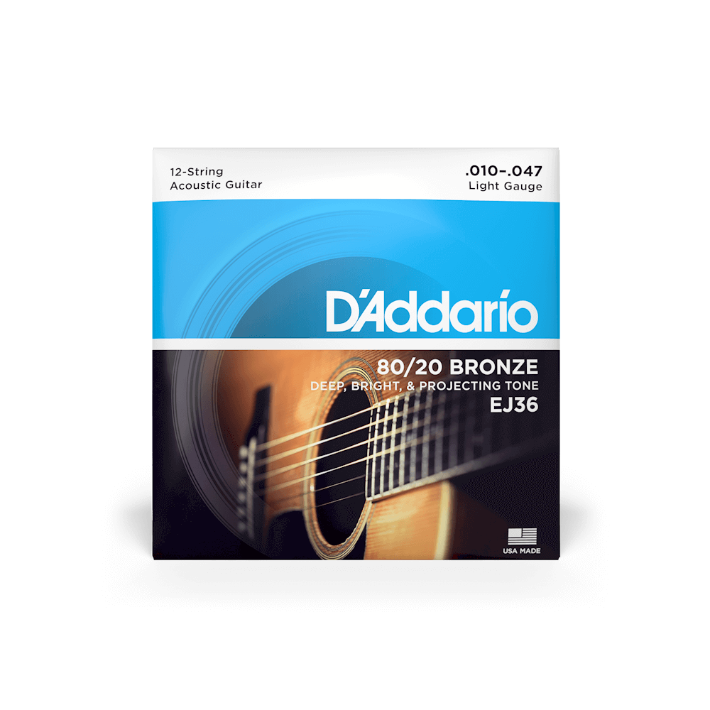 10-47 Light 12-String Acoustic Guitar Strings EJ36