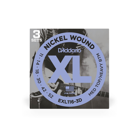 11-52 Medium Top/Heavy Bottom Electric Guitar Strings EXL116