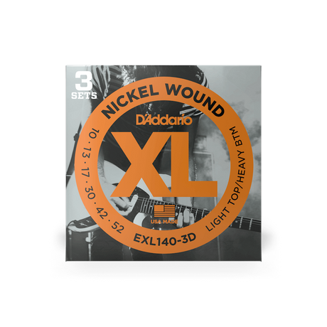10-52 Light Top/Heavy Bottom Electric Guitar Strings EXL140