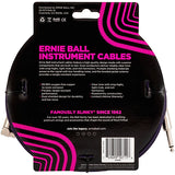 Ernie Ball Braided Straight to Angle Instrument Cable 20 ft. Neon Purple/Black